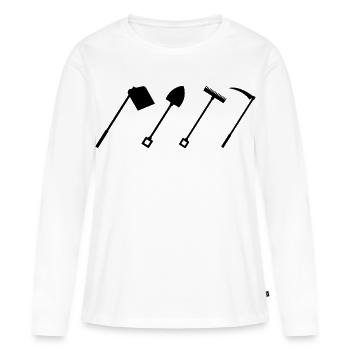 Hacke - Frauen Premium Bio Langarmshirt - Weiß - Vorne - Julia (174cm)