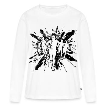 Évêque - T-shirt manches longues Premium bio Femme - blanc - Devant - Julia (174cm)
