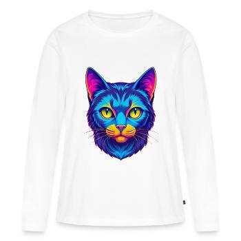 Hauskatze Rasse Karikatur Kawaii Tier Haustier - Frauen Premium Bio Langarmshirt - Weiß - Vorne - Julia (174cm)