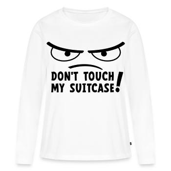 Ne touchez pas à ma valise. Ne me laisse pas aller dans ma valise. - T-shirt manches longues Premium bio Femme - blanc - Devant - Julia (174cm)