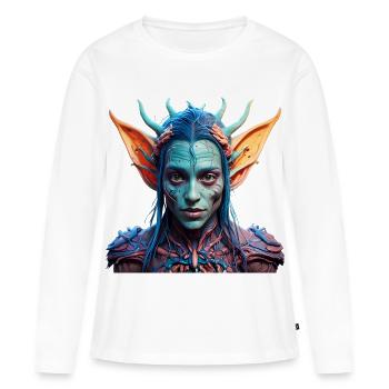 Psy Night Elves — Night Elf - Frauen Premium Bio Langarmshirt - Weiß - Vorne - Julia (174cm)