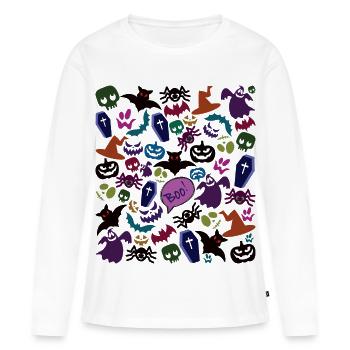 Confusion d’Halloween - T-shirt manches longues Premium bio Femme - blanc - Devant - Julia (174cm)