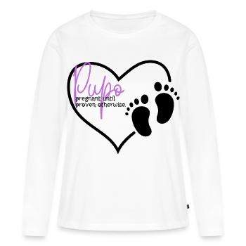 Pupo - Frauen Premium Bio Langarmshirt - Weiß - Vorne - Julia (174cm)
