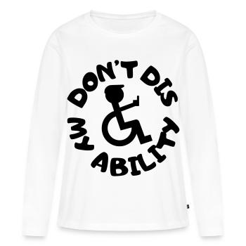 Ne niez pas mon handicap # - T-shirt manches longues Premium bio Femme - blanc - Devant - Julia (174cm)