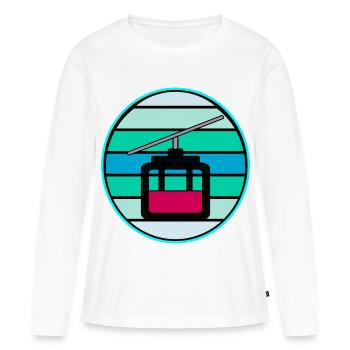 RETRO SKI LIFT GONDOLA SKI SKIING WINTER - Women's Premium Organic Long Sleeve Shirt - white - Front - Julia (174cm)