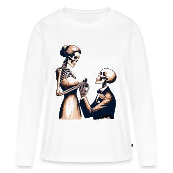 Hochzeit Skelett Parodie Design - Frauen Premium Bio Langarmshirt - Weiß - Vorne - Julia (174cm)