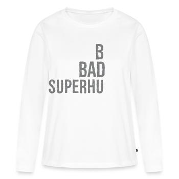 Bold Badass Superhuman - T-shirt manches longues Premium bio Femme - blanc - Devant - Julia (174cm)