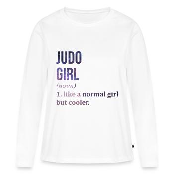 Judo Judo - T-shirt manches longues Premium bio Femme - blanc - Devant - Julia (174cm)