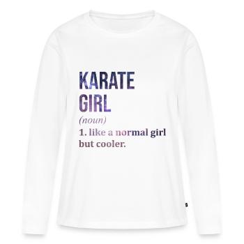 Karaté Karaté Karaté - T-shirt manches longues Premium bio Femme - blanc - Devant - Julia (174cm)