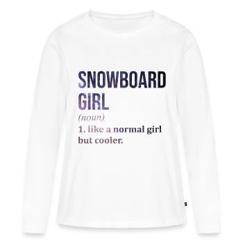 Snowboard Snowboard Snowboard - Frauen Premium Bio Langarmshirt - Weiß - Vorne - Julia (174cm)