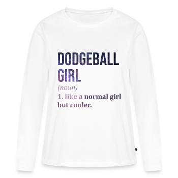 Ball-prisonnier - T-shirt manches longues Premium bio Femme - blanc - Devant - Julia (174cm)
