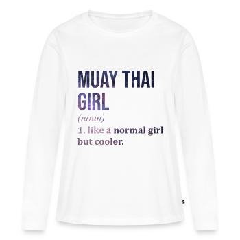 Muay Thai Muay Thai Muay Thai - T-shirt manches longues Premium bio Femme - blanc - Devant - Julia (174cm)