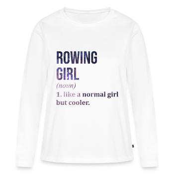 Rudern, Rudern, Rudern - Frauen Premium Bio Langarmshirt - Weiß - Vorne - Julia (174cm)