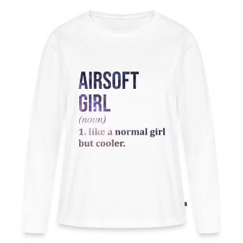 Airsoft Airsoft Airsoft - T-shirt manches longues Premium bio Femme - blanc - Devant - Julia (174cm)
