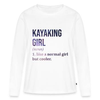 Kayak Kayak Kayak - T-shirt manches longues Premium bio Femme - blanc - Devant - Julia (174cm)