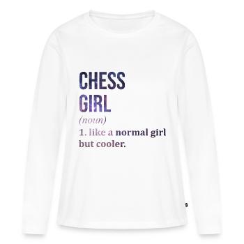 Échecs Échecs Échecs - T-shirt manches longues Premium bio Femme - blanc - Devant - Julia (174cm)