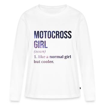 Motocross Motocross Motocross - T-shirt manches longues Premium bio Femme - blanc - Devant - Julia (174cm)