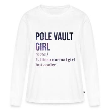 Saut à la perche Saut à la perche Saut à la perche - T-shirt manches longues Premium bio Femme - blanc - Devant - Julia (174cm)