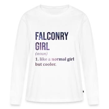 Fauconnerie Fauconnerie Fauconnerie Fauconnerie - T-shirt manches longues Premium bio Femme - blanc - Devant - Julia (174cm)