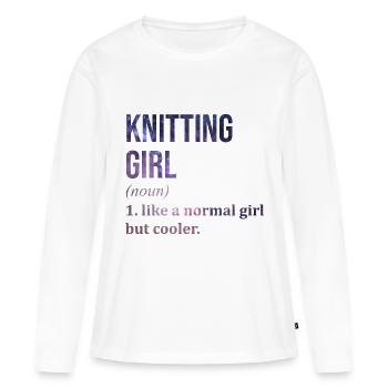 Stricken Stricken Stricken - Frauen Premium Bio Langarmshirt - Weiß - Vorne - Julia (174cm)