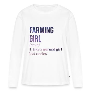 Agriculture Agriculture Agriculture - T-shirt manches longues Premium bio Femme - blanc - Devant - Julia (174cm)