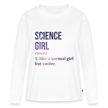 science - T-shirt manches longues Premium bio Femme - blanc - Devant - Julia (174cm)