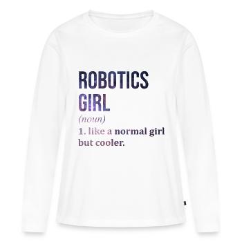 Robotique Robotique Robotique - T-shirt manches longues Premium bio Femme - blanc - Devant - Julia (174cm)