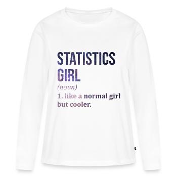 Statistiques Statistiques Statistiques - T-shirt manches longues Premium bio Femme - blanc - Devant - Julia (174cm)