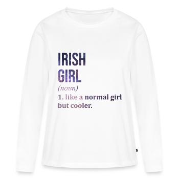 Irland Irland Irland - Frauen Premium Bio Langarmshirt - Weiß - Vorne - Julia (174cm)