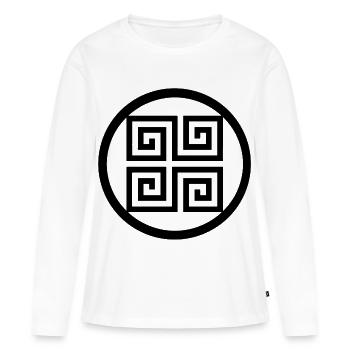 Symbole grec - T-shirt manches longues Premium bio Femme - blanc - Devant - Julia (174cm)