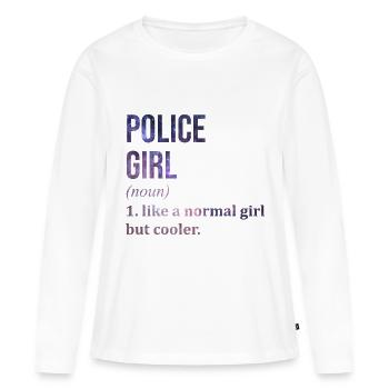 Police Police Police - T-shirt manches longues Premium bio Femme - blanc - Devant - Julia (174cm)