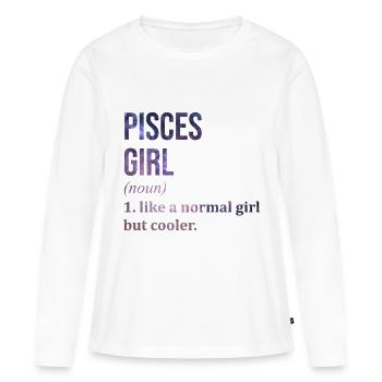 Poissons Poissons Poissons - T-shirt manches longues Premium bio Femme - blanc - Devant - Julia (174cm)