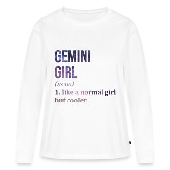 Zwillinge Zwillinge Zwillinge - Frauen Premium Bio Langarmshirt - Weiß - Vorne - Julia (174cm)