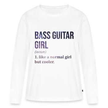 Basse Basse Basse Basse Guitare - T-shirt manches longues Premium bio Femme - blanc - Devant - Julia (174cm)