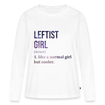 Linke Linke Linke Linke - Frauen Premium Bio Langarmshirt - Weiß - Vorne - Julia (174cm)