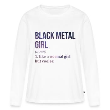 Black Metal Black Metal Black Metal - Frauen Premium Bio Langarmshirt - Weiß - Vorne - Julia (174cm)