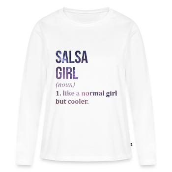 salsa - T-shirt manches longues Premium bio Femme - blanc - Devant - Julia (174cm)
