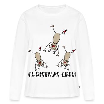 Fêter Noël en groupe - T-shirt manches longues Premium bio Femme - blanc - Devant - Julia (174cm)