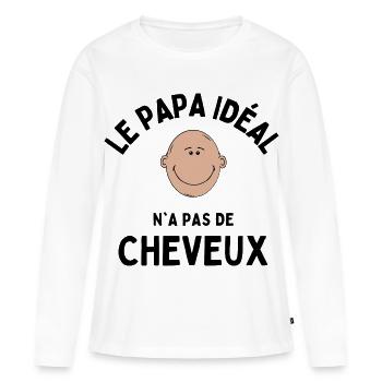 Der ideale Vater hat keine Haare - Frauen Premium Bio Langarmshirt - Weiß - Vorne - Julia (174cm)