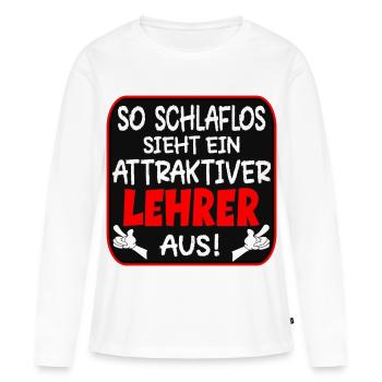 SCHLAFLOSER LEHRER LEHRAMT - Frauen Premium Bio Langarmshirt - Weiß - Vorne - Julia (174cm)