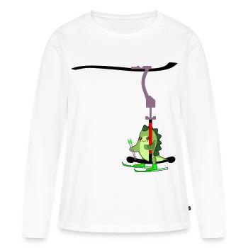 REMONTÉE MÉCANIQUE ENFANTS SKI DINOSAURE - T-shirt manches longues Premium bio Femme - blanc - Devant - Julia (174cm)