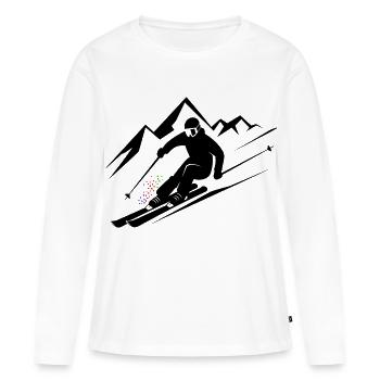Skieurs Ski Hiver Vacances d’hiver Sports d’hiver - T-shirt manches longues Premium bio Femme - blanc - Devant - Julia (174cm)