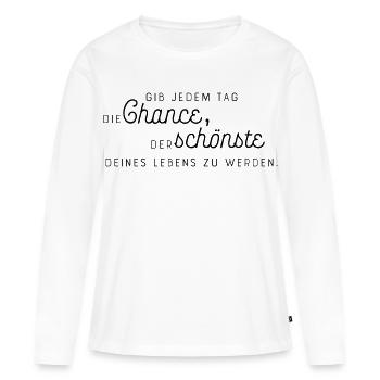 Abstrakte Farbexplosion auf Leinwand - Frauen Premium Bio Langarmshirt - Weiß - Vorne - Julia (174cm)