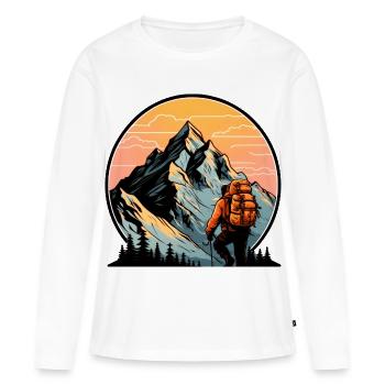 Alpiniste - T-shirt manches longues Premium bio Femme - blanc - Devant - Julia (174cm)