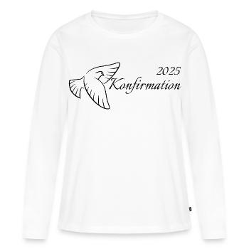 Confirmation 2025 Colombe volante Saint- - T-shirt manches longues Premium bio Femme - blanc - Devant - Julia (174cm)