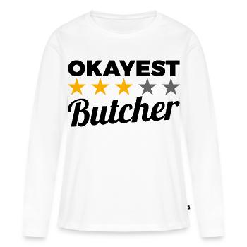 Boucher moyen - T-shirt manches longues Premium bio Femme - blanc - Devant - Julia (174cm)