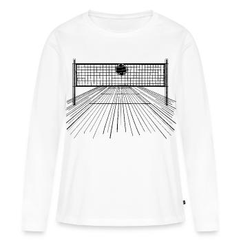 Volleyball Ball and Net - Women's Premium Organic Long Sleeve Shirt - white - Front - Julia (174cm)