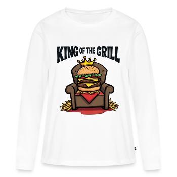 Burger King of the Grillades - T-shirt manches longues Premium bio Femme - blanc - Devant - Julia (174cm)