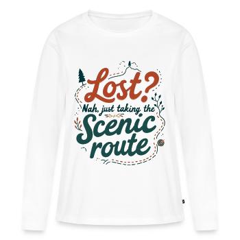 Taking the Scenic Route - Women's Premium Organic Long Sleeve Shirt - white - Front - Julia (174cm)