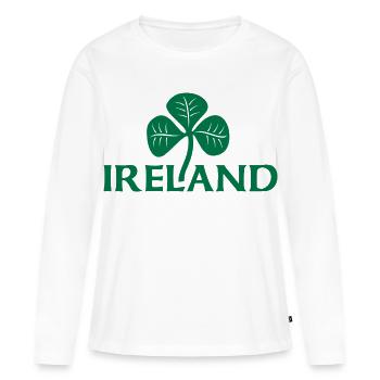 L’Irlande et le trèfle - T-shirt manches longues Premium bio Femme - blanc - Devant - Julia (174cm)